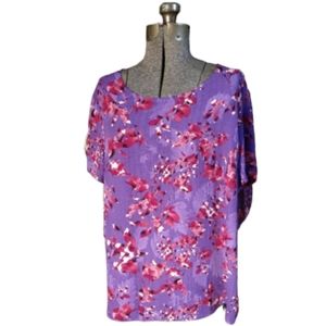 Size XXL Purple floral Northern reflections blouse